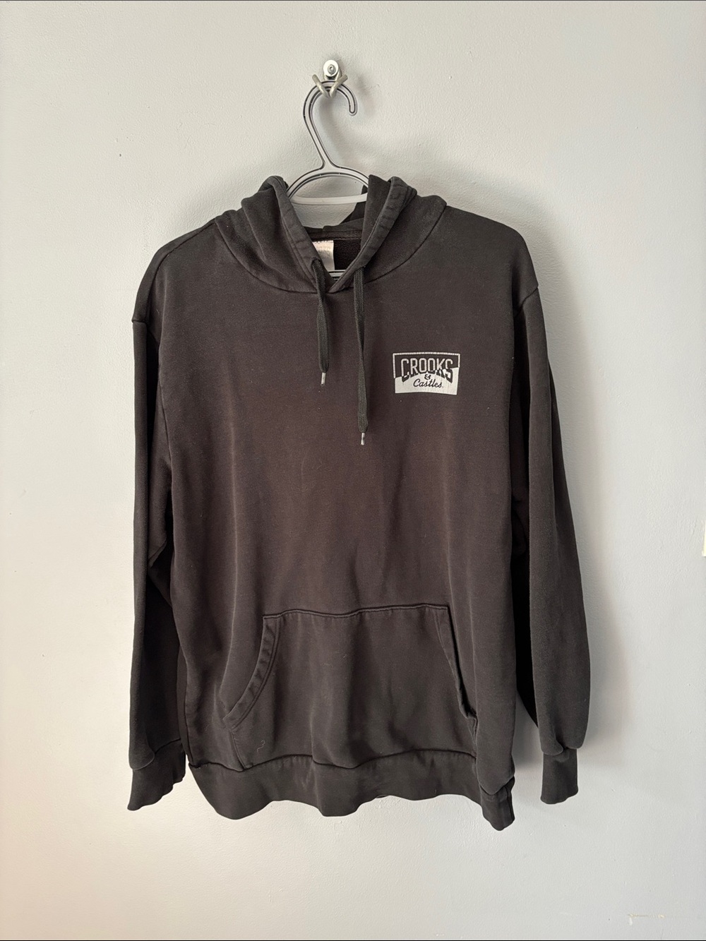Crooks & Castles Black Hoodie with Small Chest Patch